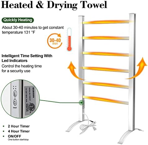 Mobider ručnik toplica za kupatilo - grijani nosač ručnika sa tajmerom, grijačem ručnika sa zidnim dizajnom