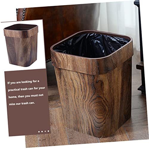 Veemoon Retro smeća može automobilska kanta za smeće Crna smeća može se držati kamen za smeće s poklopcem kamena za smeće u kupaonici kantu za smeće, otpad od drveta može ukrasno pravokutno kuhinjsko smeće
