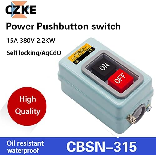 Ezzon 2 Pozicija Napajanje tipke Switch on Off Control Gumb Električni prekidač 15A 380V 250V uključen / isključen 2.2kW