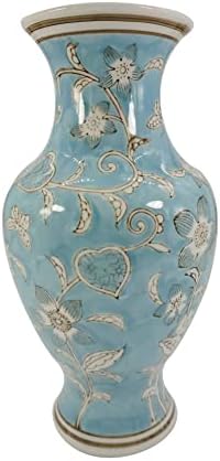 GALT MEĐUNARODNI svijetlo plavi i bijeli cvijet i srce Chinoiserie Keramic Vase 14 - porculan cvjetni riblji