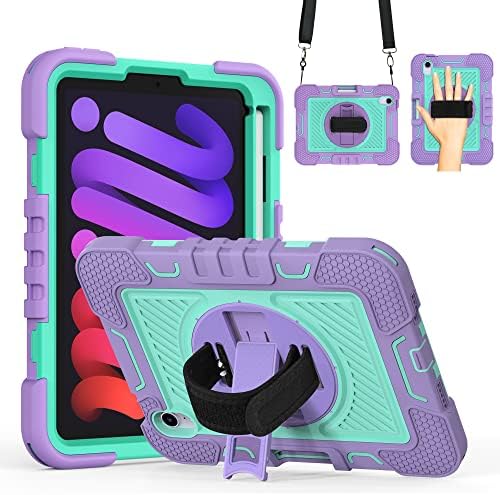 Topky iPad Mini 6 Case 8,3 inča, iPad Mini 6. generacija za proizvodnju dječje udarnom pokrovom sa držačem