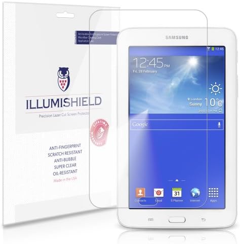 Illumishield zaštitnik ekrana kompatibilan sa Samsung Galaxy Tab 3 Lite 7 inčni Clear HD štit protiv mjehurića i pet folijom protiv otiska prsta