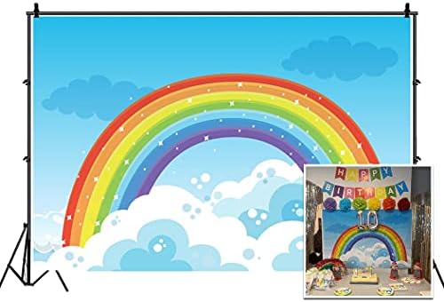 Leyiyi 5x3ft pozadina fotografije Rainbow pozadina krštenje beba tuš zvjezdano nebo oblak