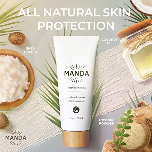 MANDA-Prirodna krema za sunčanje-organska Mineralna krema za sunčanje sa zaštitom širokog spektra - cink oksid,