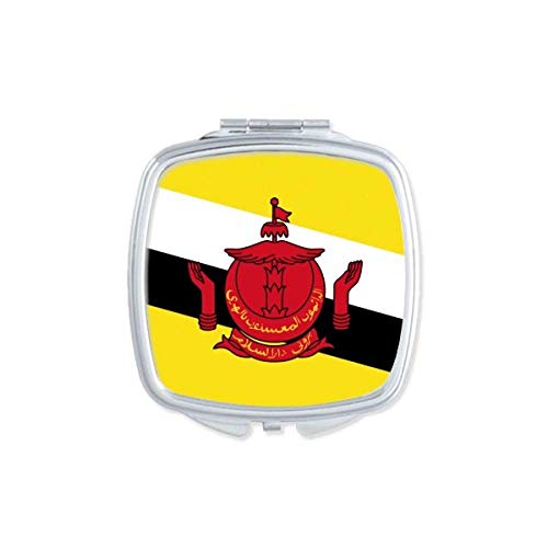 Brunejska Nacionalna Zastava Azija Država Ogledalo Prijenosni Kompaktni Džepni Makeup Dvostrano Staklo