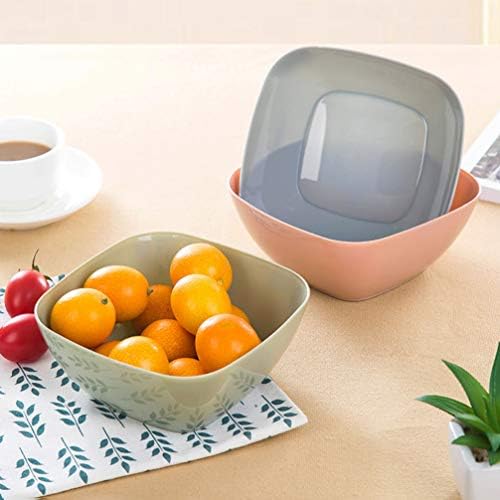 Hemoton plastični pribor za pribor za jelo 1pcs Salat Bowl Square Fruit Bowl Bowl Snack Candy Sušeni voćni spremnik za vodu Organizer za kućnu kuhinju Plastični pribor za jelo