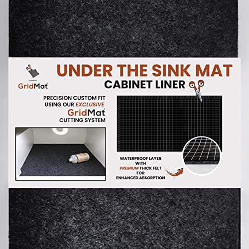 GridMat® Premium Debljine Ispod Sudopera Mat Kabinet Liner, Precizno Prilagođeno Sa Ekskluzivnim