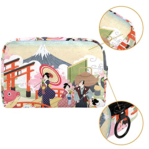 Torba za šminku Travel Kozmetička torba Retro Japan Scenografija Toaletna vrećica Organizator sa zatvaračem i ručkom