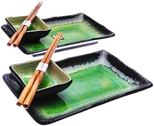 Sretna prodaja 6 komada japanskog set za večeru suši ploče, plavi ocean