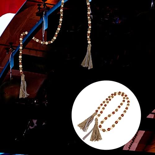 Fall Garland Falland Fall Garland Halloween Drvena perla drvene perle Tassel Fall Wood Bead