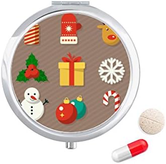 Sretan Božić Šareni Pokloni Ilustracijska Futrola Za Pilule Džepna Kutija Za Pohranu Lijekova