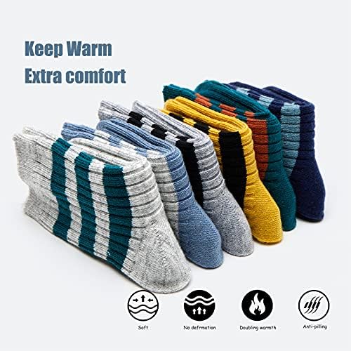 Dječaci vunene čarape Dječja zima tople čarape Termalne čarape za posade za dječake 6 pakovanje