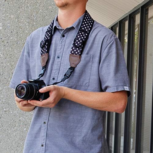 USA GEAR TrueSHOT trake za vrat neoprenske trake za kamere - podstavljeni kaiš za kameru, džepovi i kopče