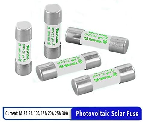 Nunomo PV solarni osigurač 1000V DC 10 * 38mm 1a 3a 5a 10a 15a 20a 25a 30a za fotonaponski elektroenergetski