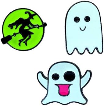 Aboofan 3pcs Halloween Brooch Ghost Head bundeve prsnih smiješna crtana vještica skeletna značka nasumična