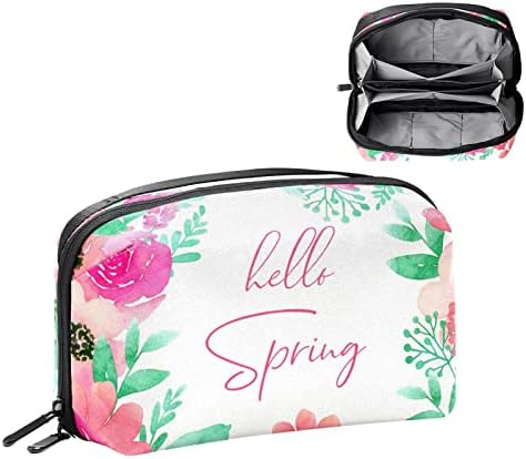 Make up torba, kozmetička torba, vodootporni organi organizator šminke, zdravo proljetni cvijet napušta cvjetni ružičasti zeleni