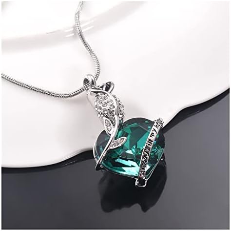 Qiaononi ZD326 URN ogrlice za pepeo Ljubav Heart Blue Crystal Kremat Nakit zadržava držač Memorijalnog ogrlica