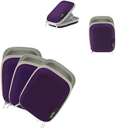 Navitech ljubičasta tvrda zaštitna futrola za slušalice kompatibilna sa 1MORE trostrukim pogonom u slušalicama