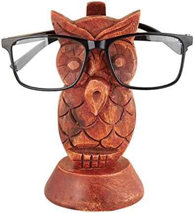 Držač naočala za naočale CrafKart za stol | Držač drvnih spektakla | Smeđa boja | Pribor za kontratop tabletop