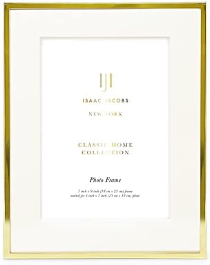 Isaac Jacobs 7x9 zlatni metalni okvir za slike, klasični metalni okvir za fotografije napravljen za tablicu i viseći ekran, kućnu i uredsku dekoru, fotogalerija i zidna umjetnost, zlato)