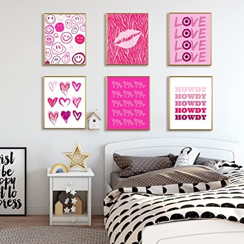 Preppy soba dekor estetski Posteri, vruće roze Preppy stvari, koledž spavaonica dekor soba, trendi slatka