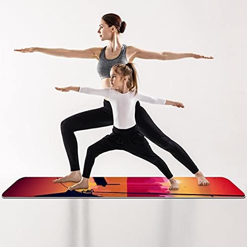 MaMacool Yoga Mat brodogradilište Sunset Silhouette Eco Friendly neklizajuća podloga za fitnes vježbe