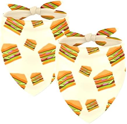 Podesivi pas Bandanas 2 komada, sendvič sa hranom Teksture Mekana maramica za kućne ljubimce dnevno habanje,
