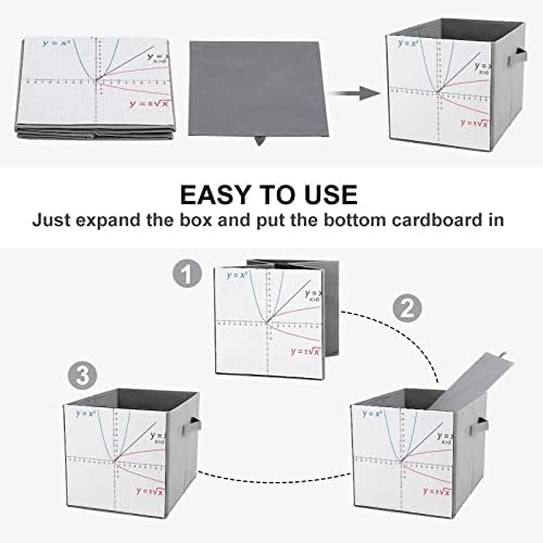 Funkcije matematike Sklopiva tkanina za pohranu bin kockice Organizator sklopiva kutija sa ručkama