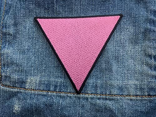 Pink trokut - gay i lezbijka LGBT podrška simbol ponosa - 4 inčni gvožđe na veznom zakrpu