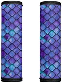 Howilath Purple Mermaid Scales uzorak poklopci za vrata frižidera set od 2, dekor od perive tkanine za mikrotalasnu mašinu za pranje sudova kupatilo održavajte svoju kuhinju čistom