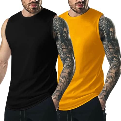 LecGee muške 3 paketa teretane majice za teretane bez rukava za trening mišića Tee fitnes bodybuilding