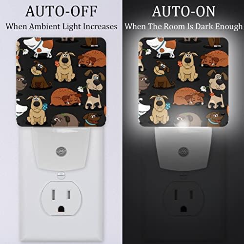 2 paketa Plug-in Nightlight LED noćno svjetlo smiješna crtana životinja koja spava pas sa senzorom sumraka do zore za dječiju sobu
