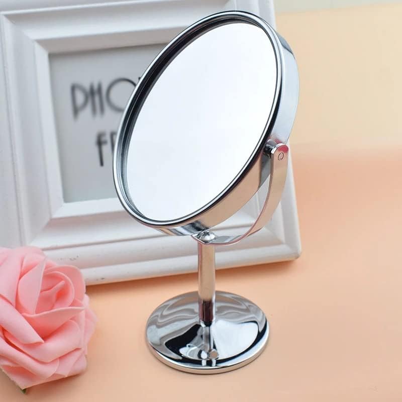 MMLLZEL metalna funkcija povećanja malog ogledala Desktop ogledalo za 360 stepeni rotirajuće desktop ogledalo
