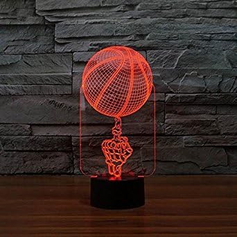3D apstraktak košarkaški noćni svjetlo USB prekidač za dodir Dekor stol optičke iluzijske svjetiljke 7 Svjetla