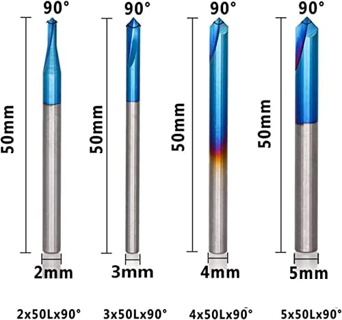 Brewix usmjerivač komad plavi obložen 90 ° 2 Legura za rezanje flautom Tungsten Carbide čelik glodalica