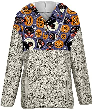 Hoodies za žene sa dizajnom Halloween s dugim rukavima Crewneck Clewning Grafički ubod estetske duksere