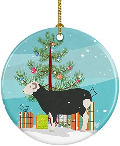 Caroline's Treasures BB9337CO1 Herwick ovca Božić keramički ukras, Teal, ukrasi za jelku, viseći ukras za Božić, praznik, zabavu, poklon,