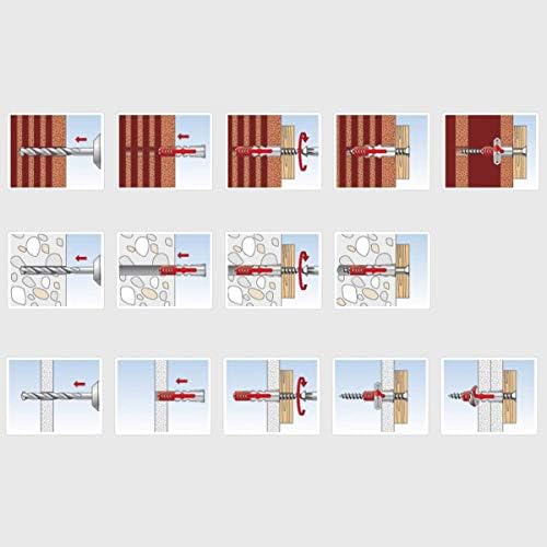 Fischer 544015 5 y Dvobojni mozga sa vijkom za punu, perforiranu i gips karton, 5 x 25 mm, siva, 50 komada