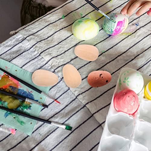 Doitool Vintage Decor 40 kom drvena uskršnja jaja nedovršena drvena jaja lažna jaja uskršnja jaja ukrasi za djecu DIY zanati od boje Uskršnji dekor 35 mm dječje igračke