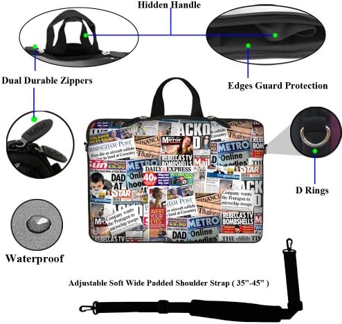 MEFFORT INC 15 15,6 inča Neoprenske torba za laptop Noseća futrola sa skrivenom ručkom i podesivom