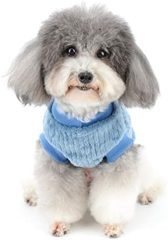 Zunea džemper za malog psa zimski topli flis džemper pulover Sako za štene Super meka jesen Pet mačka psića Chihuahua odjeća za hladno vrijeme odjeća za male pse djevojčica plava S