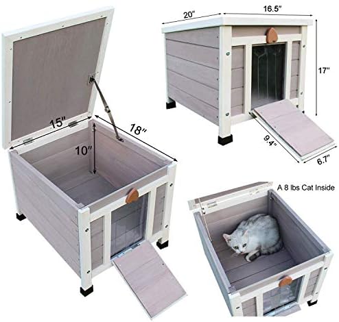 HiCaptain prijenosni sanduk za mačke i sklonište za mačke Vanjska kućica za zečeve drvena kuća
