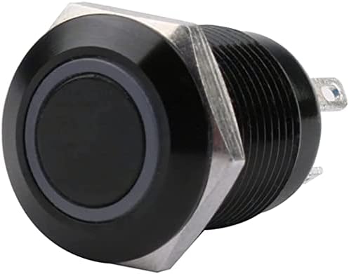 Ganyuu 12mm Vodootporni oksidirani crni metalni prekidač sa LED svjetiljkom Momentalni zasum
