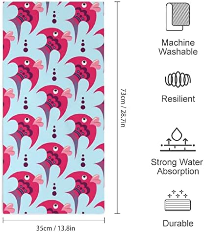 Ružičasti crtani riblje ručnici za pranje za lice i karoserije Trke Mekane krpe sa slatkim tiskanim za