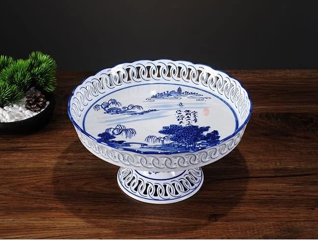 CZDYUF plava i bijela porculana voćna ploča dnevni boravak kućanski pejzažni pločice čaj stol