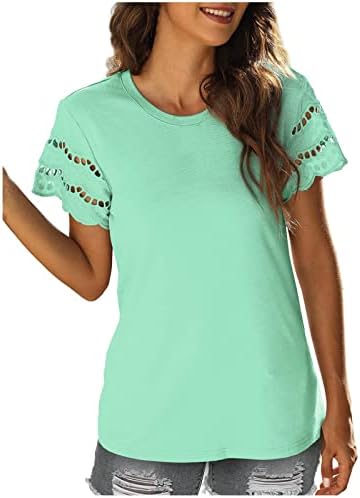 Ženska bluza Moda 2023 Ležerni okrugli izrez Majica kratkih rukava s kratkim rukavima Tunic Top T