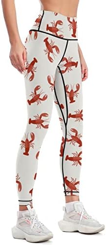 Doinbee Visoki čekići crveni jastuci Crveni jastuci morske joge hlače Rakovi gamaše Tummy Control Workout Sportski trčanje kapri hlače
