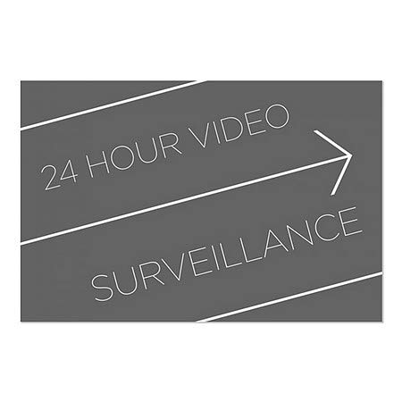CGsignLab | 24-satni video nadzor -Basic crni prozor Cling | 18 x12