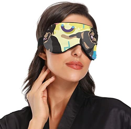 Unisex Sleep maska ​​za oči Doberman-Rottweiler-akvarel-pasa noćna maska ​​Spavaća pokrivača udobnog oka