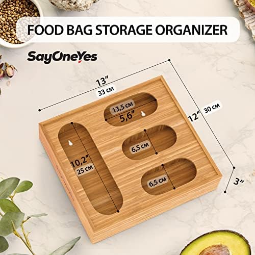Sayoneyes ziplock torba Organizator za ladice-Premium bambus plastična torba Storage Organizator za kuhinju-kompatibilan